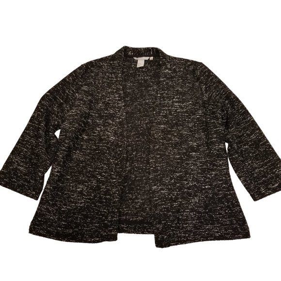 Tweed Knit Black and White Open Cardigan H&M - Picture 1 of 11